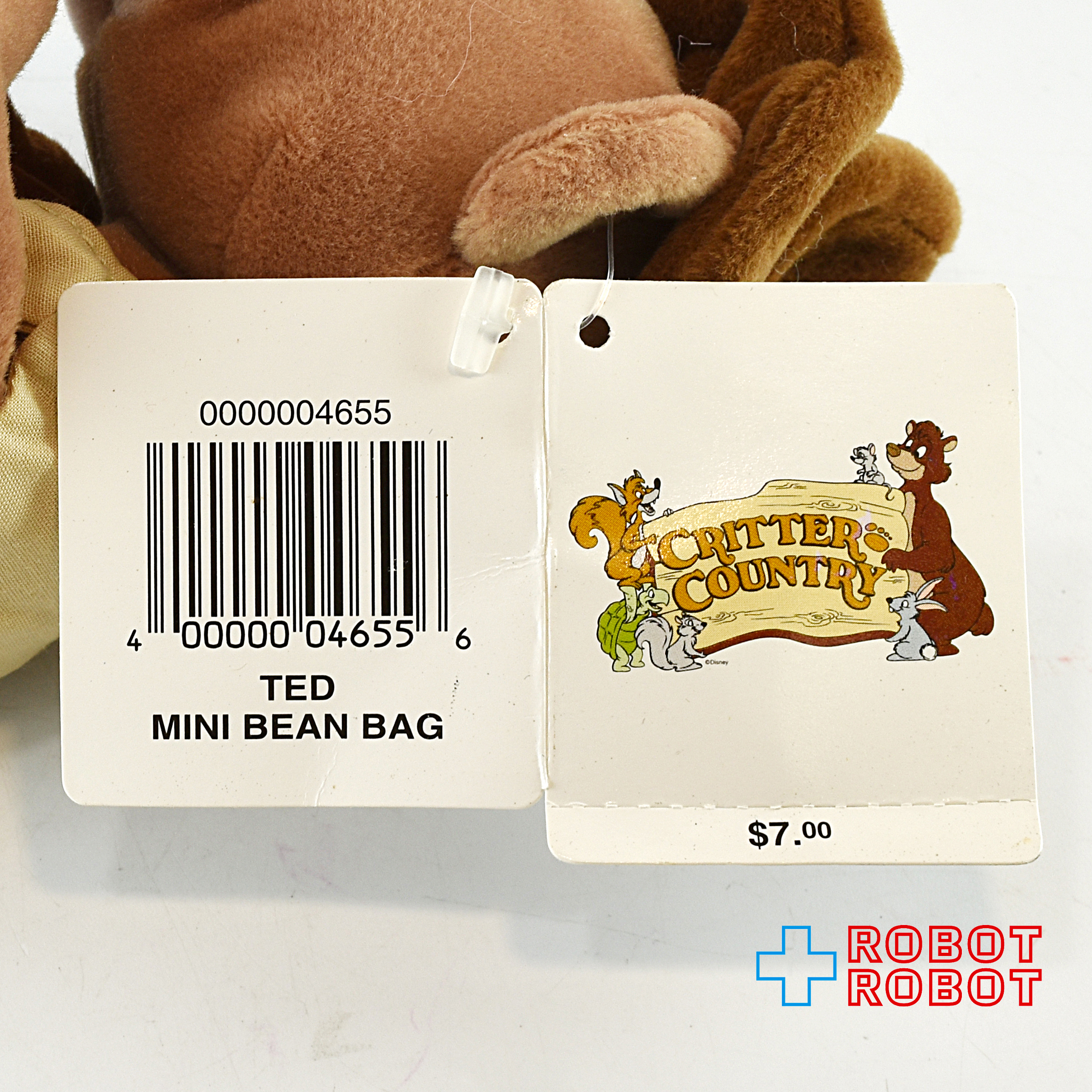 ディズニー クリッターカントリー テッド ミニビーンバッグぬいぐるみ人形 紙タグ付 入荷写真