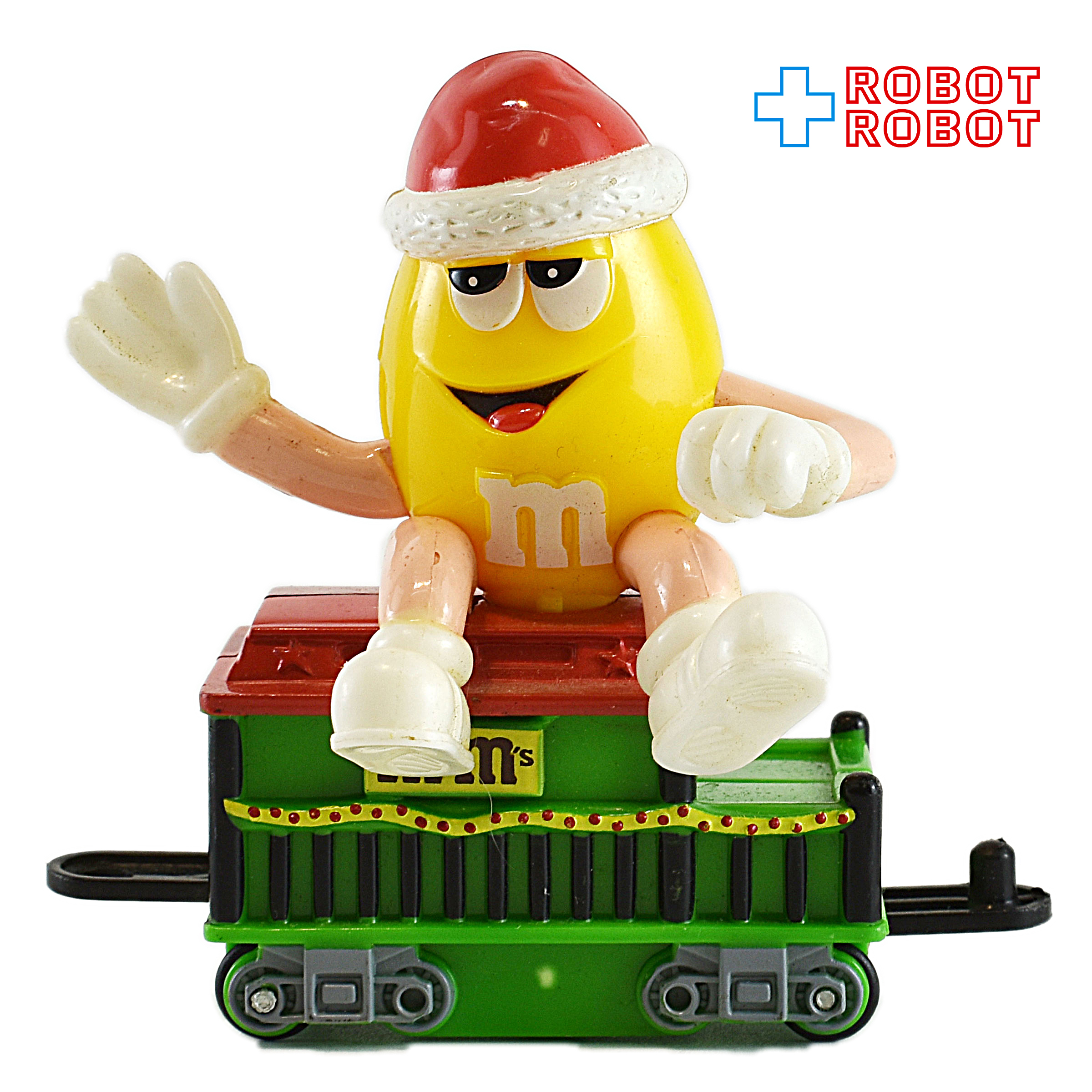 M&M's 2005 クリスマス・トレイン・トッパー サンタハット ピーナッツイエロー 車掌車グリーン 企業物 入荷写真