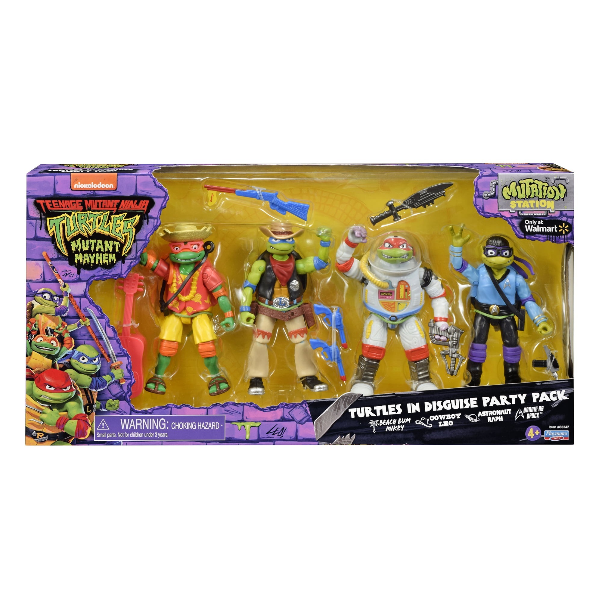 プレイメイツ タートルズ ミュータント・パニック！TMNTタートルズ イン ディスガイス パーティー パック 4.5インチ フィギュア 未開封 入荷写真