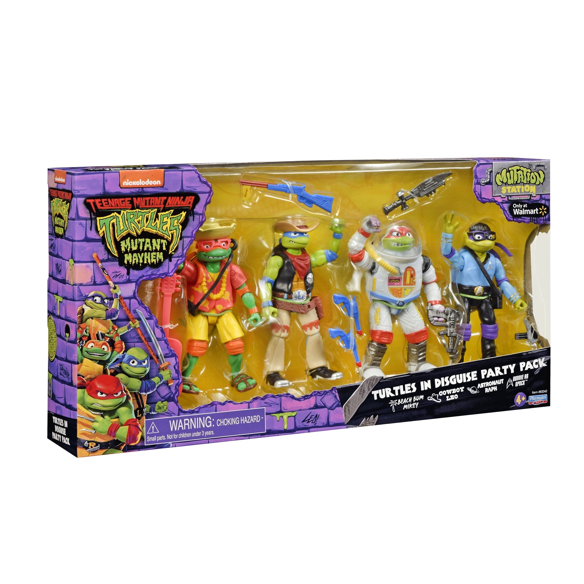 プレイメイツ タートルズ ミュータント・パニック！TMNTタートルズ イン ディスガイス パーティー パック 4.5インチ フィギュア 未開封 入荷写真