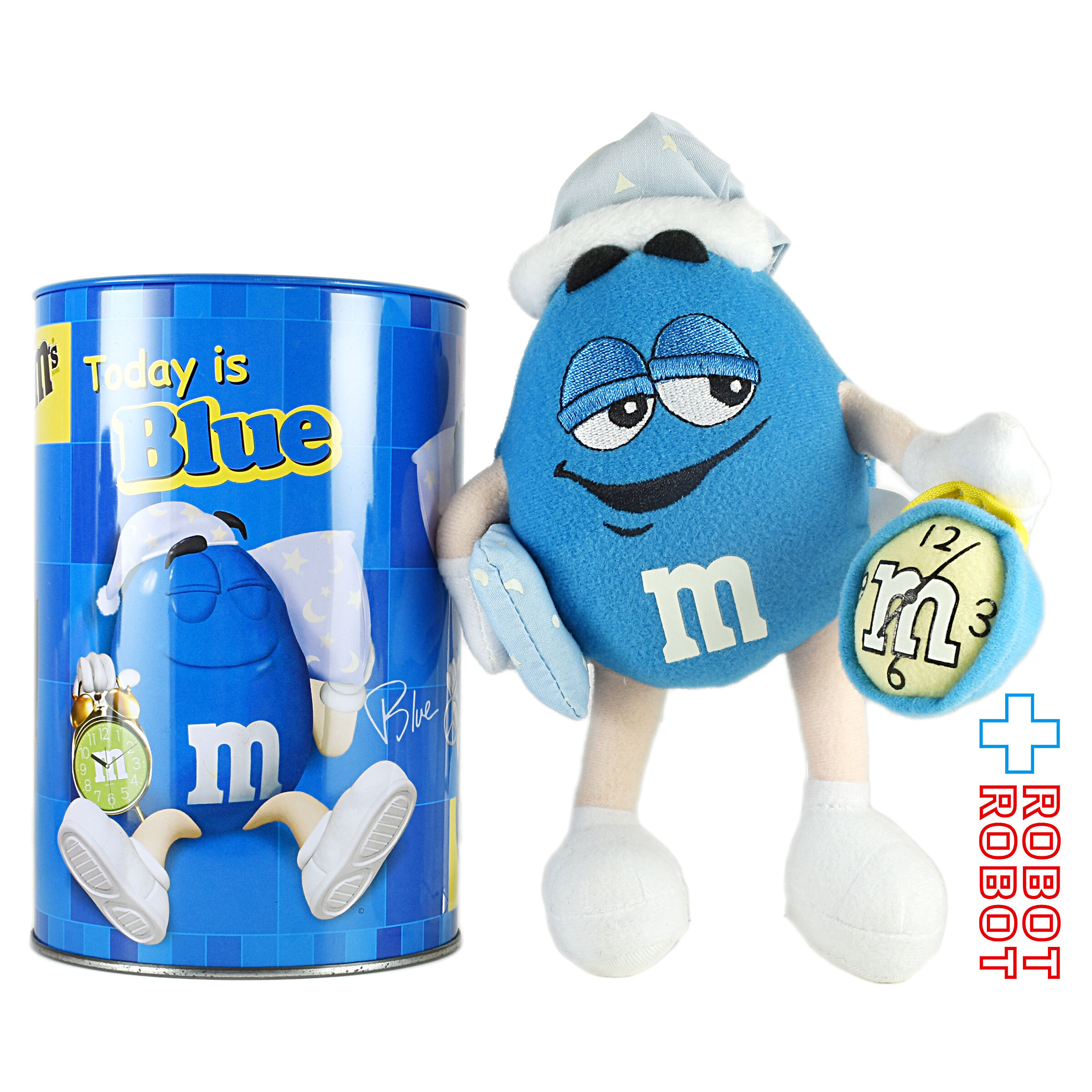 M&M's ブルー ナイトキャップ エムアンドエムズ ぬいぐるみ人形 缶入 企業物 入荷写真