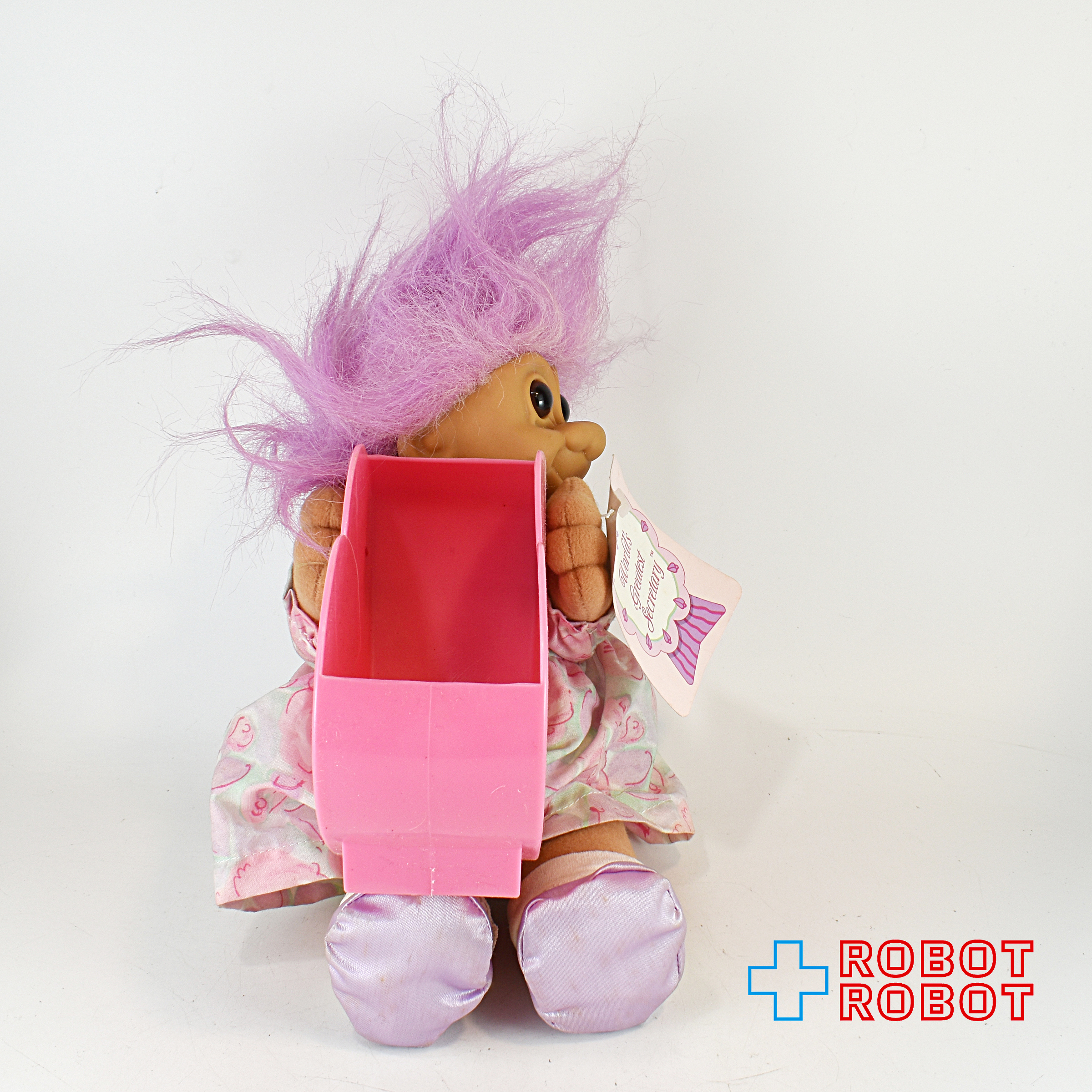 トロール ピンク髪 ソフビドール w/プラスチックハート 紙タグ付 入荷写真