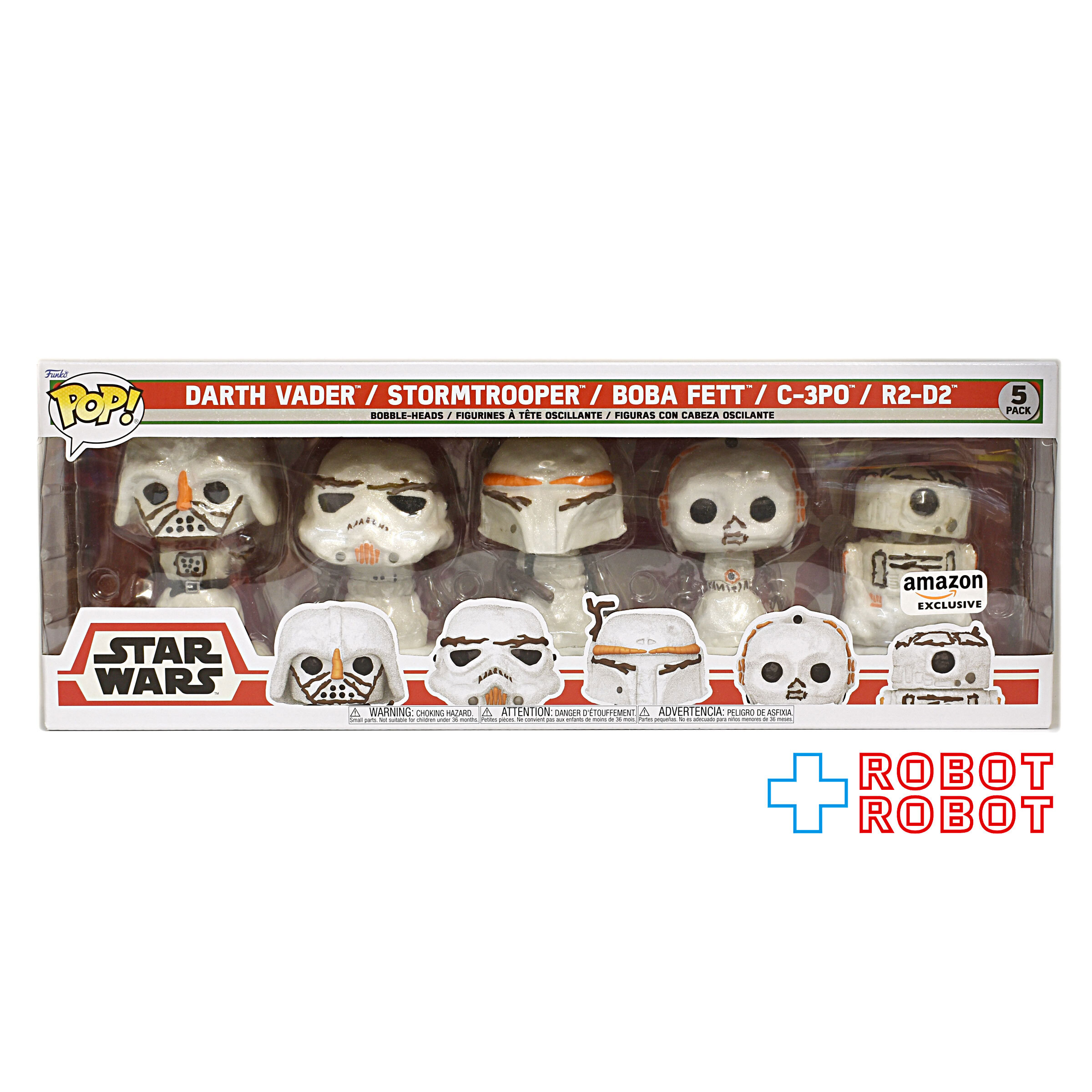 ファンコ POP! スター・ウォーズ スノーマンシリーズ ダース・ベイダー/ストームトルーパー/ボバ・フェット/C-3PO/R2-D2 5パック 箱入未開封 入荷写真