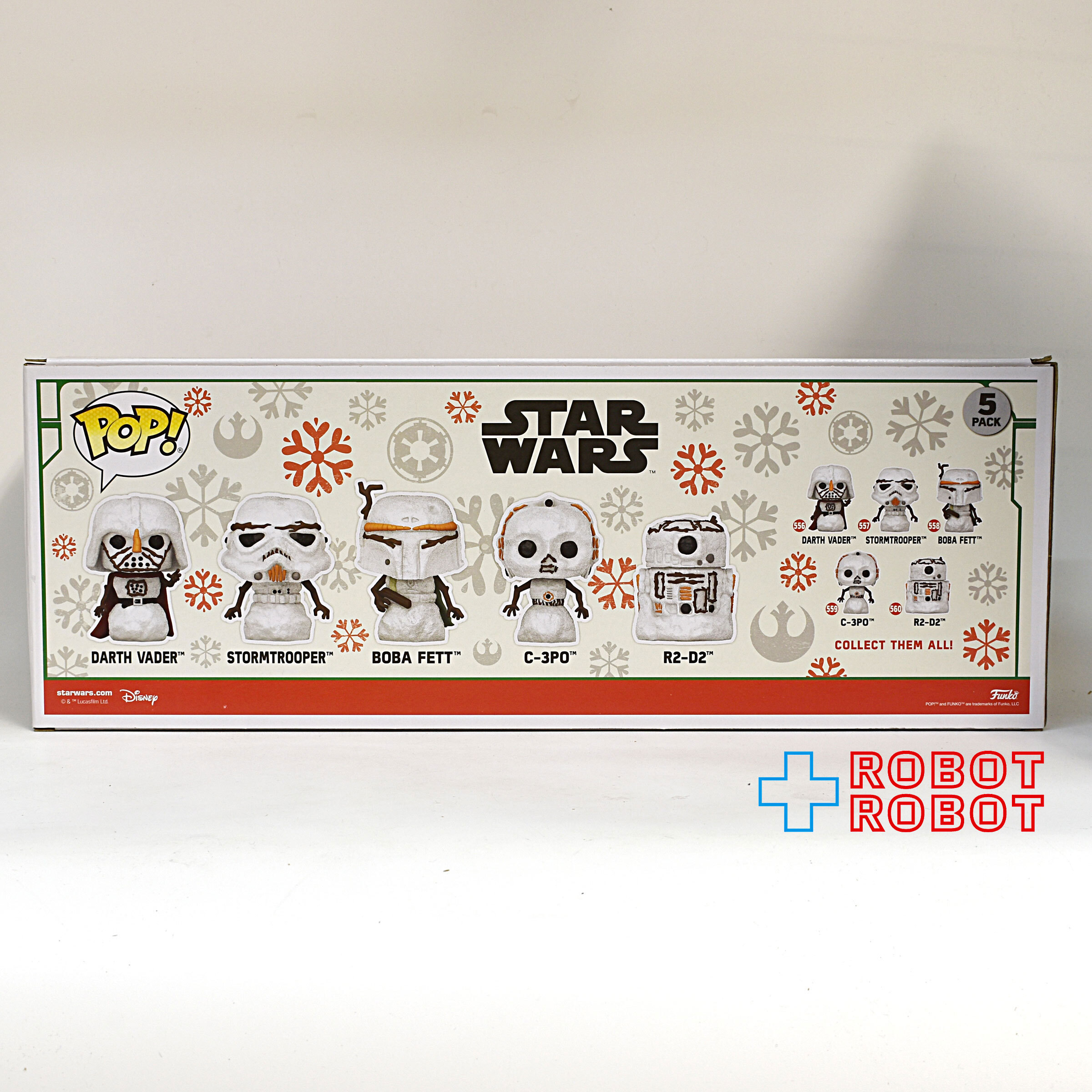 ファンコ POP! スター・ウォーズ スノーマンシリーズ ダース・ベイダー/ストームトルーパー/ボバ・フェット/C-3PO/R2-D2 5パック 箱入未開封 入荷写真