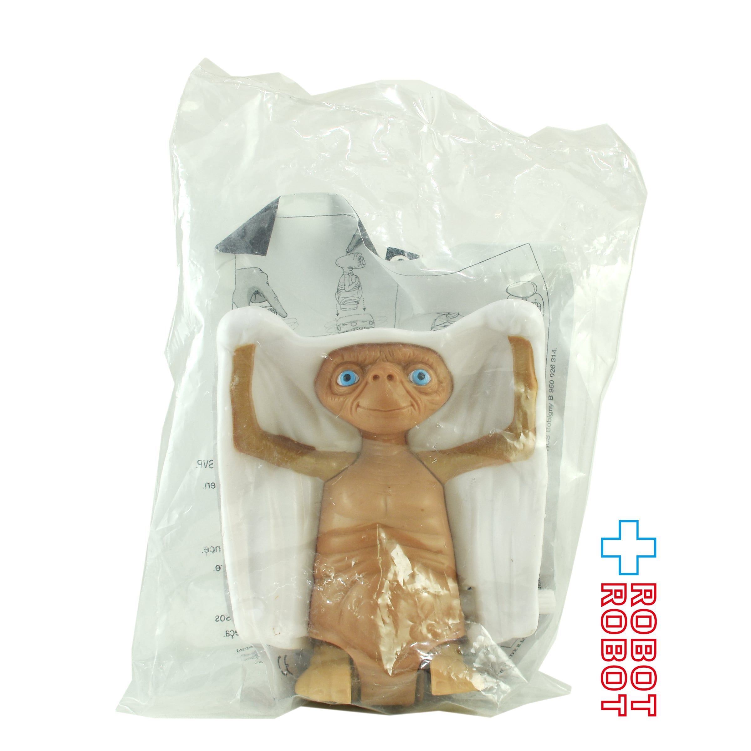 E.T. 20周年 シーツかぶり ぜんまいトコトコ フィギュア フランス クイックバーガー ミールトイ 2002 袋入未開封 入荷写真