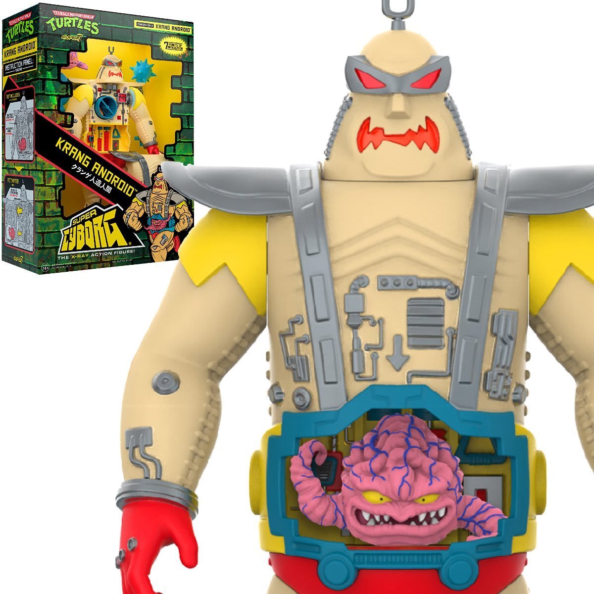 スーパー7 ティーンエイジ・ミュータント・ニンジャ・タートルズ スーパーサイボーグ クランゲ アンドロイドボディー (フルカラー) ビニールフィギュア 開封箱入 入荷写真
