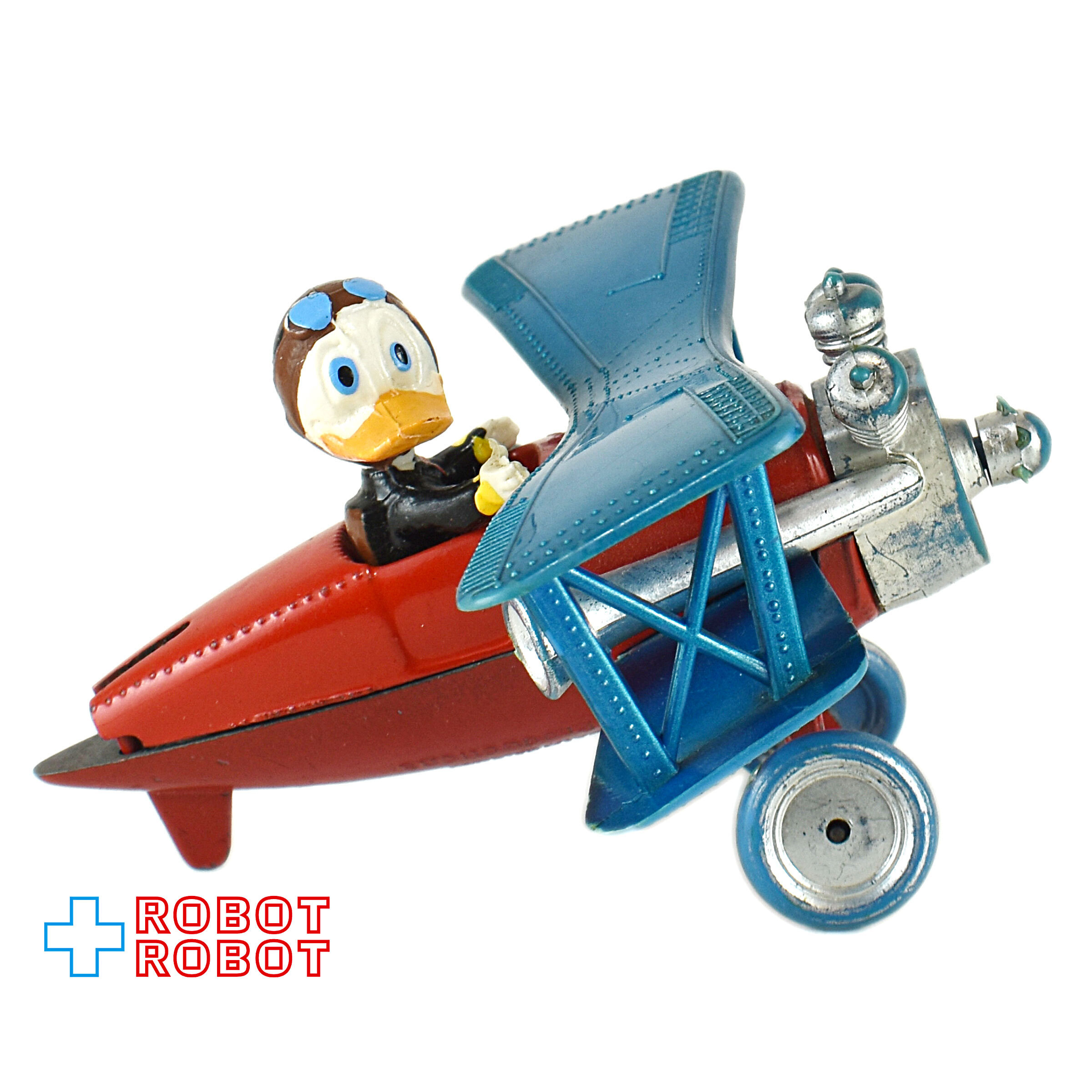 ディズニー ドナルドダック 飛行機 ダイキャスト フィギュア ポリトイズ社(イタリア ) 1970's ※難有り 入荷写真