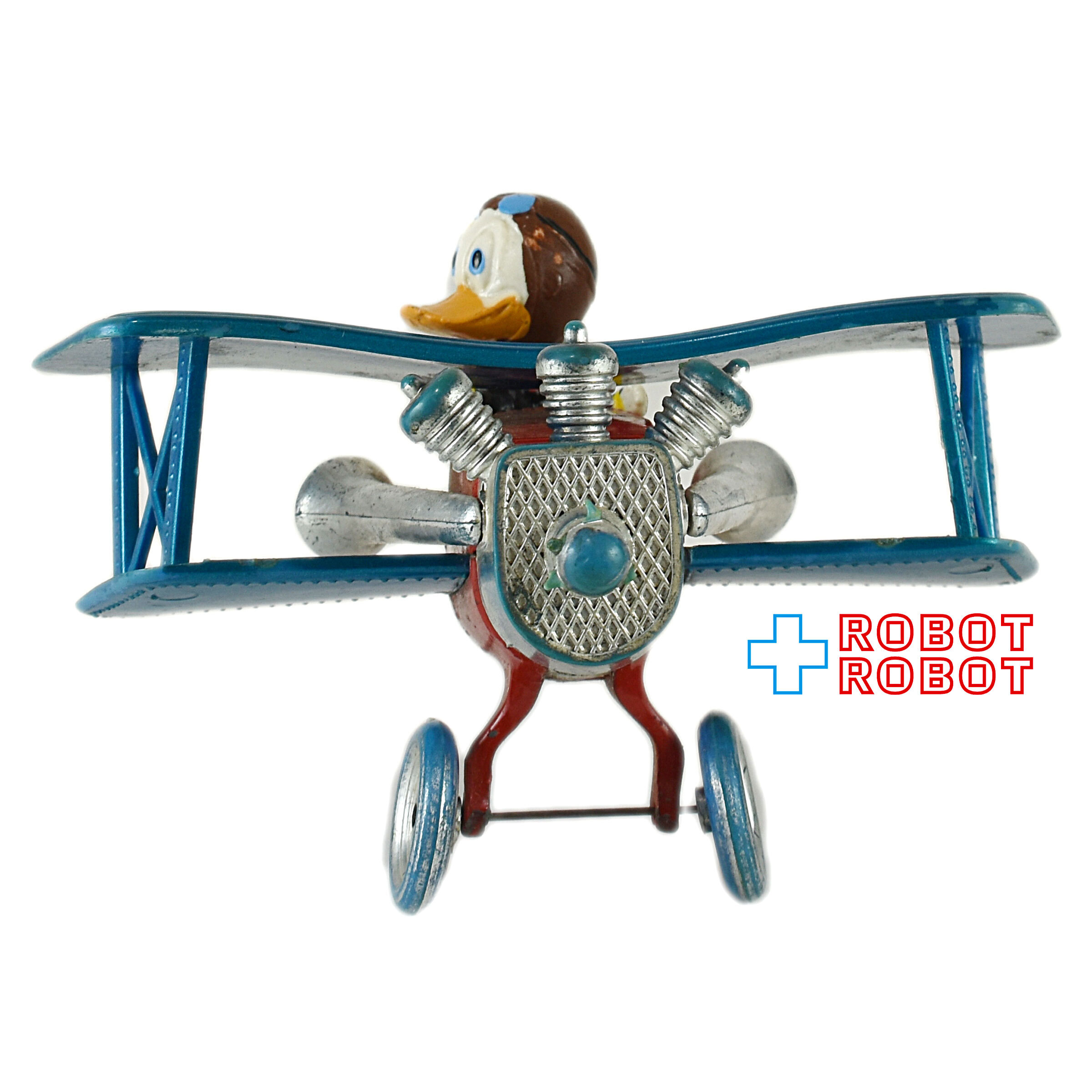 ディズニー ドナルドダック 飛行機 ダイキャスト フィギュア ポリトイズ社(イタリア ) 1970's ※難有り 入荷写真