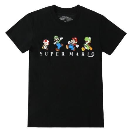 スーパーマリオ キャラクター グラフィック ブラック Tシャツ Lサイズ 入荷写真
