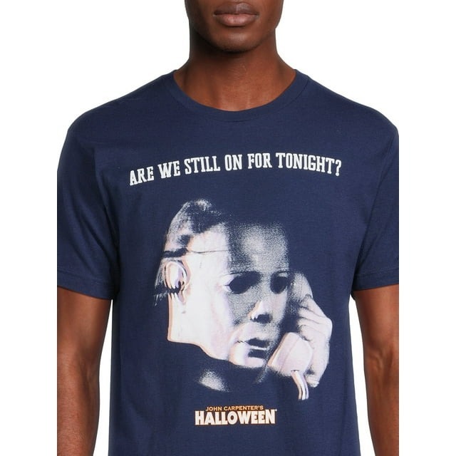 Tシャツ ハロウィン Halloween ARE WE STILL ON FOR TONIGHT？ ネイビー 入荷写真