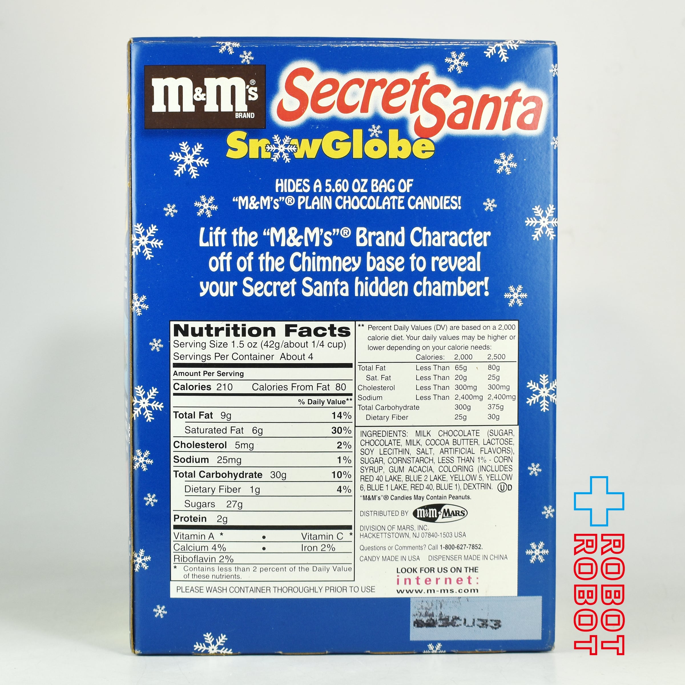 M&M's プラスチックケース サンタクロースのスノードーム エムアンドエムズ 箱付き 企業物 箱付き 入荷写真