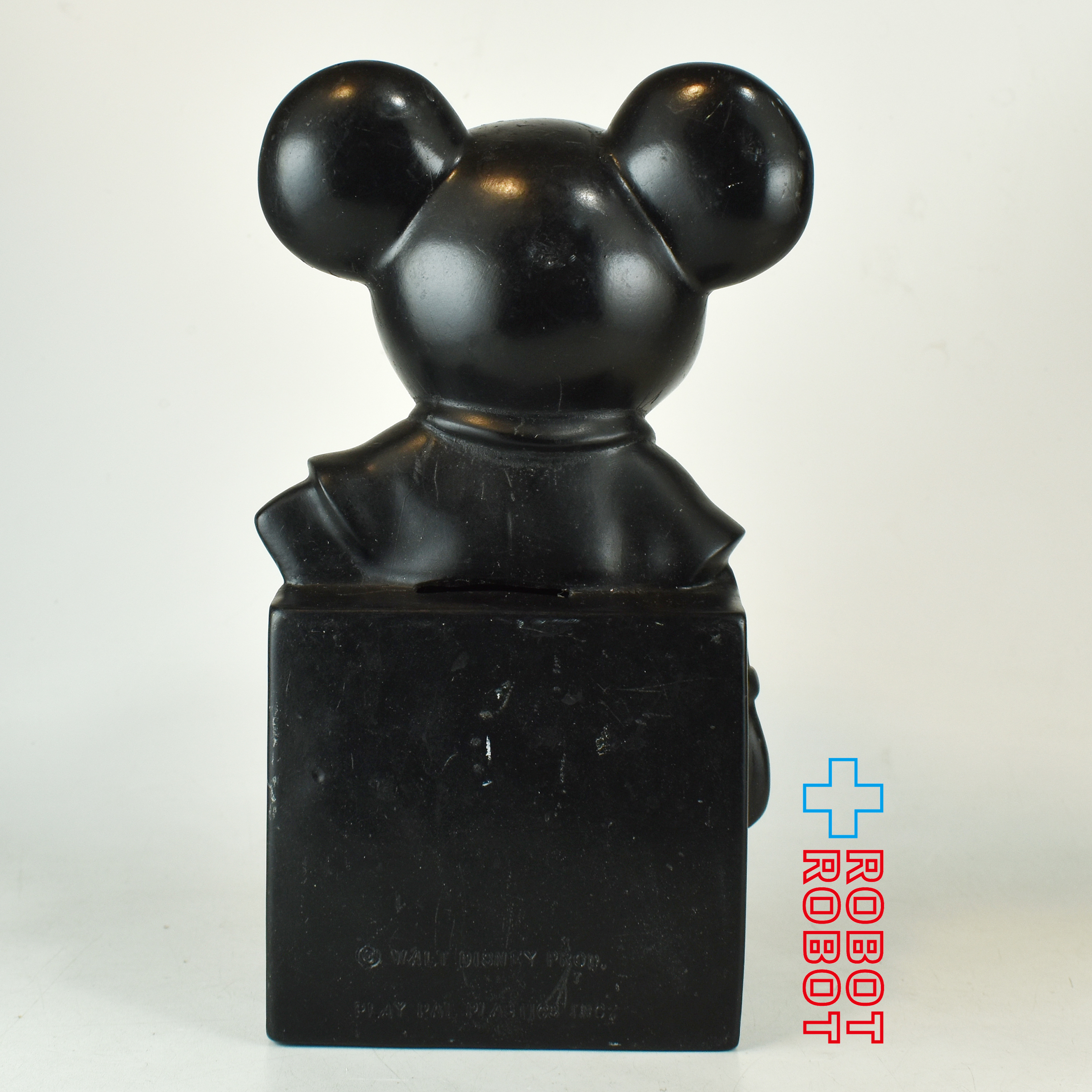ディズニー ミッキーマウス 黄シャツ 艶無し ソフビ貯金箱 プレイパル社 ※底蓋欠 入荷写真