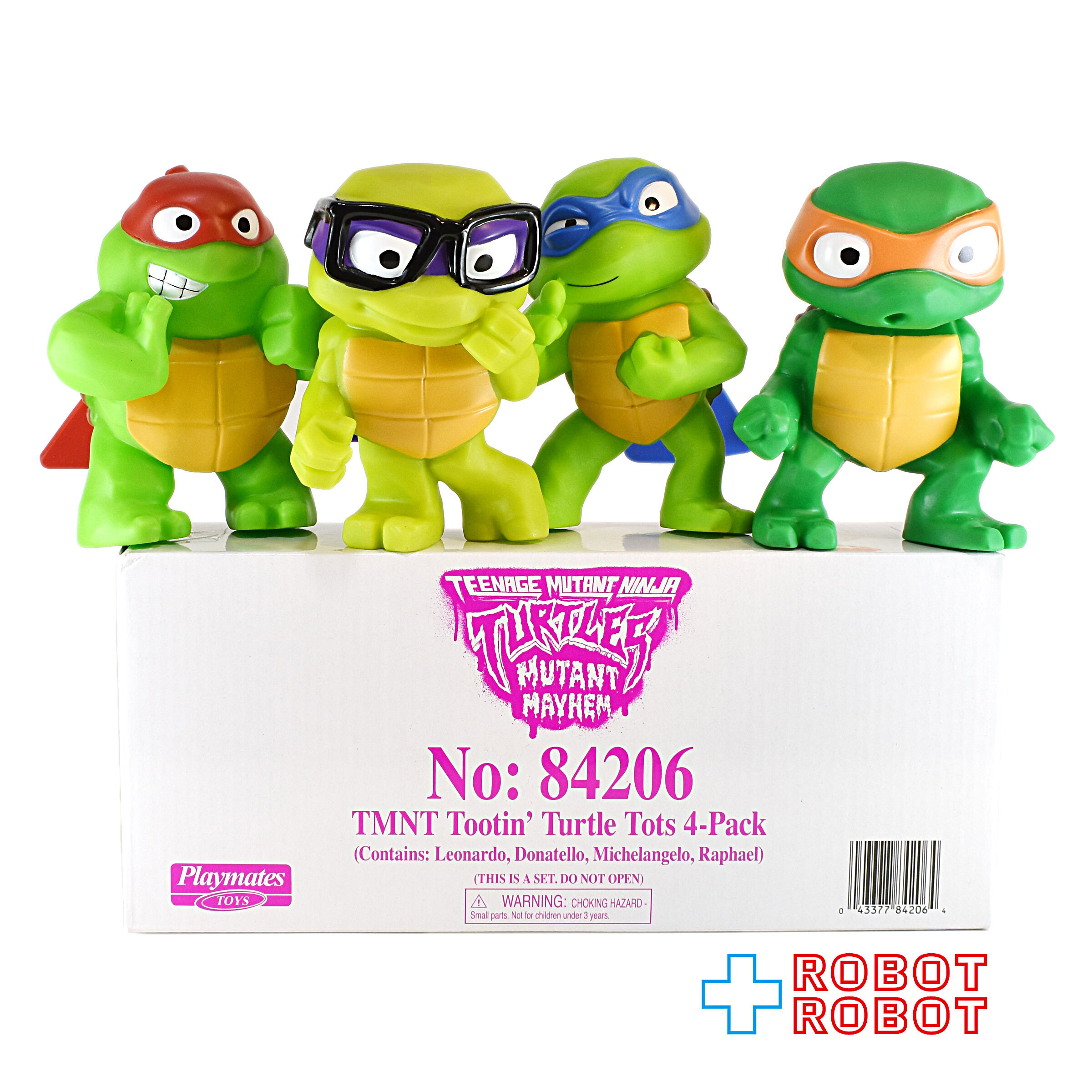 プレイメイツ タートルズ ミュータント・パニック！TMNT こどもタートル おならソフビ ４体セット 入荷写真