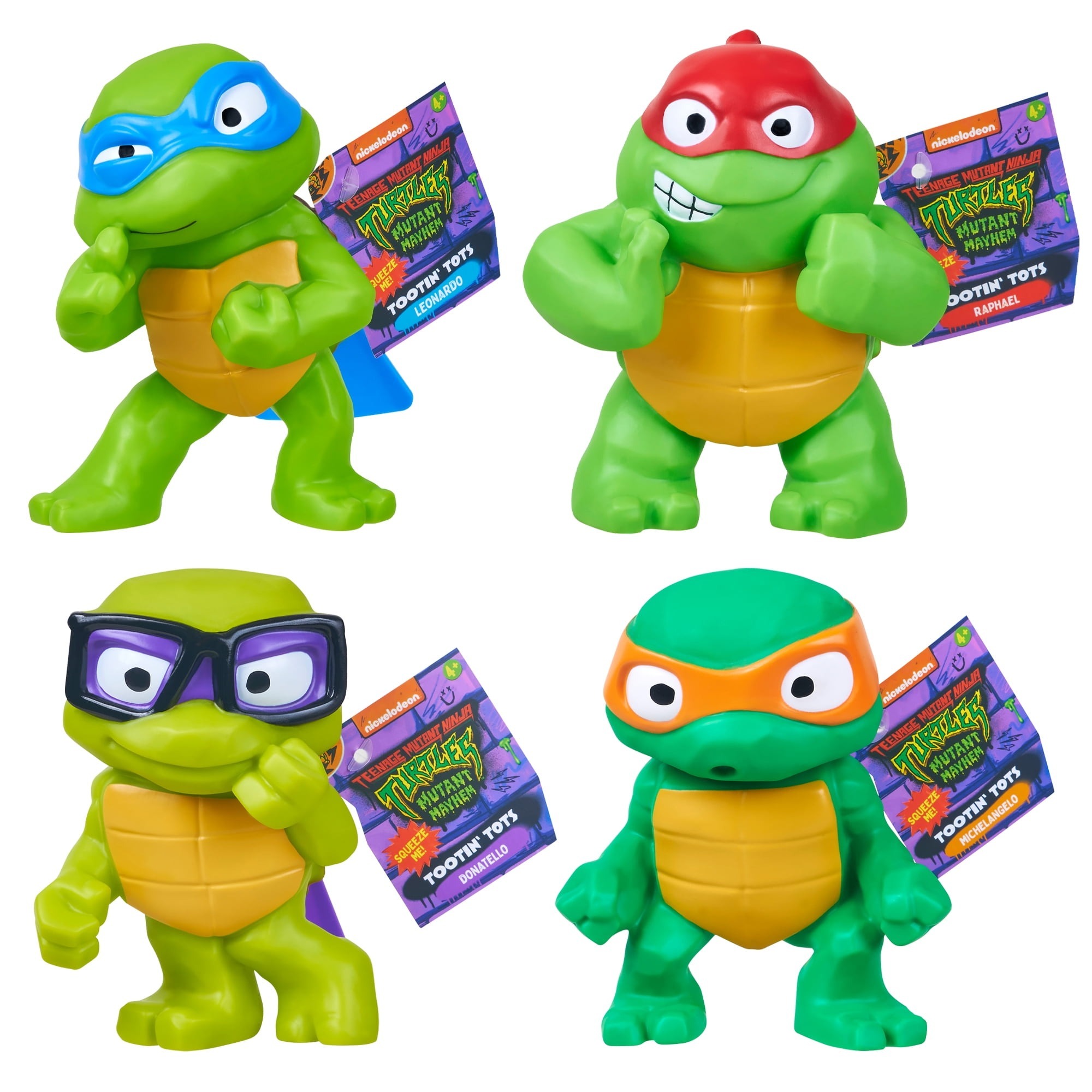 プレイメイツ タートルズ ミュータント・パニック！TMNT こどもタートル おならソフビ ４体セット 入荷写真
