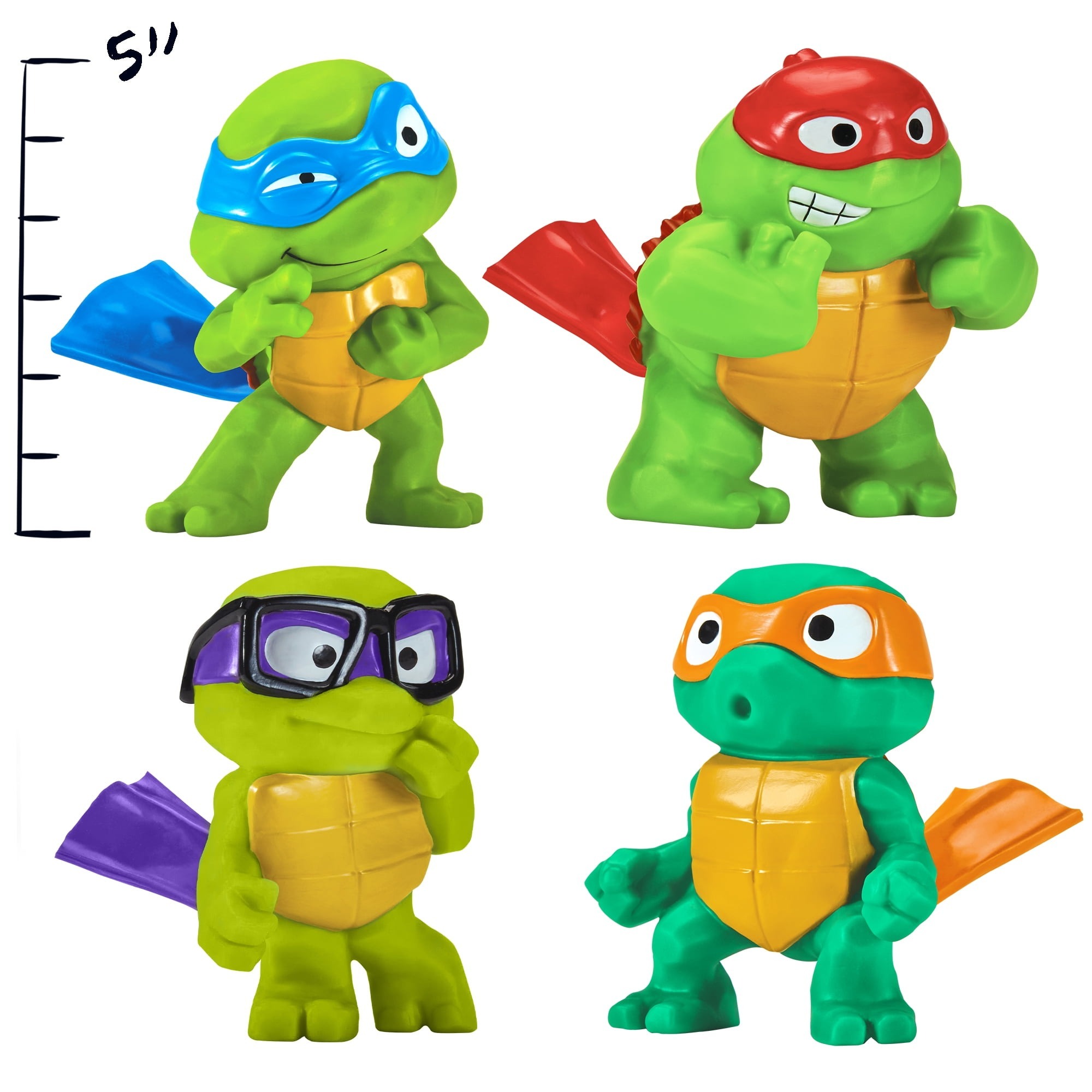 プレイメイツ タートルズ ミュータント・パニック！TMNT こどもタートル おならソフビ ４体セット 入荷写真