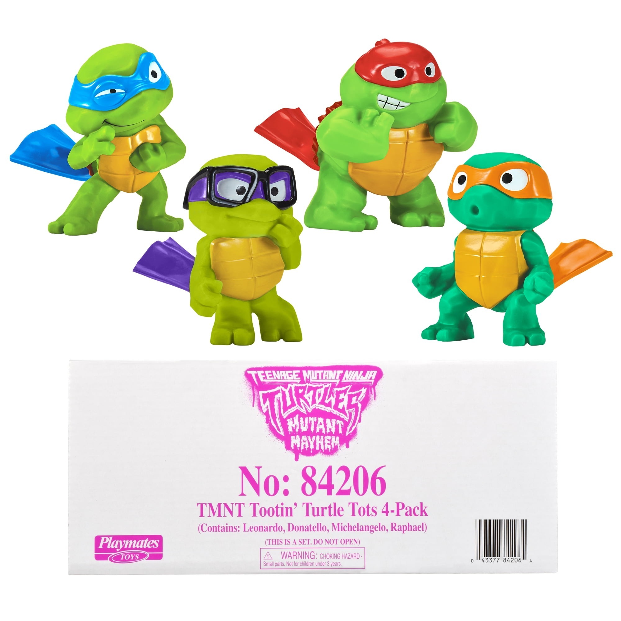プレイメイツ タートルズ ミュータント・パニック！TMNT こどもタートル おならソフビ ４体セット 入荷写真