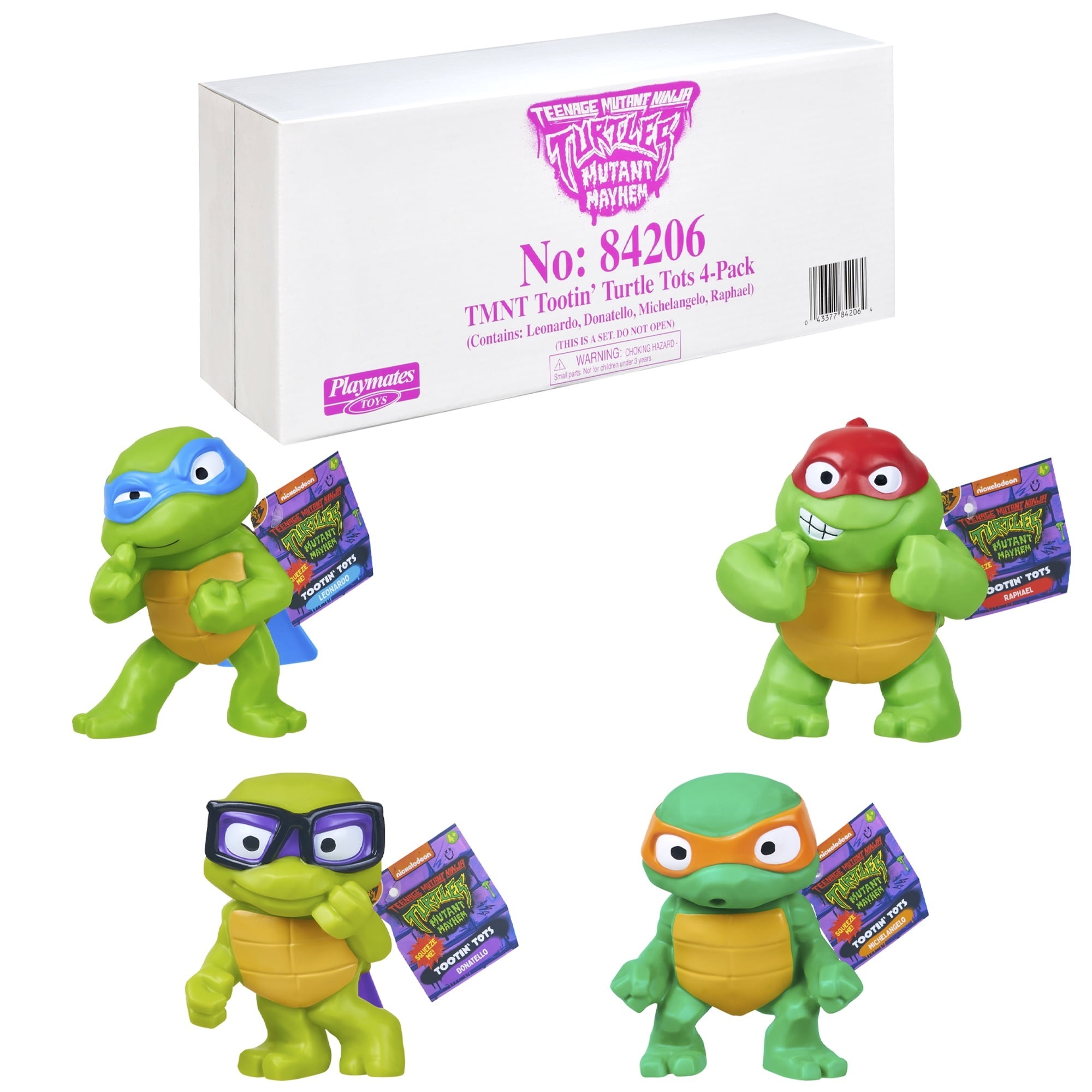 プレイメイツ タートルズ ミュータント・パニック！TMNT こどもタートル おならソフビ ４体セット 入荷写真