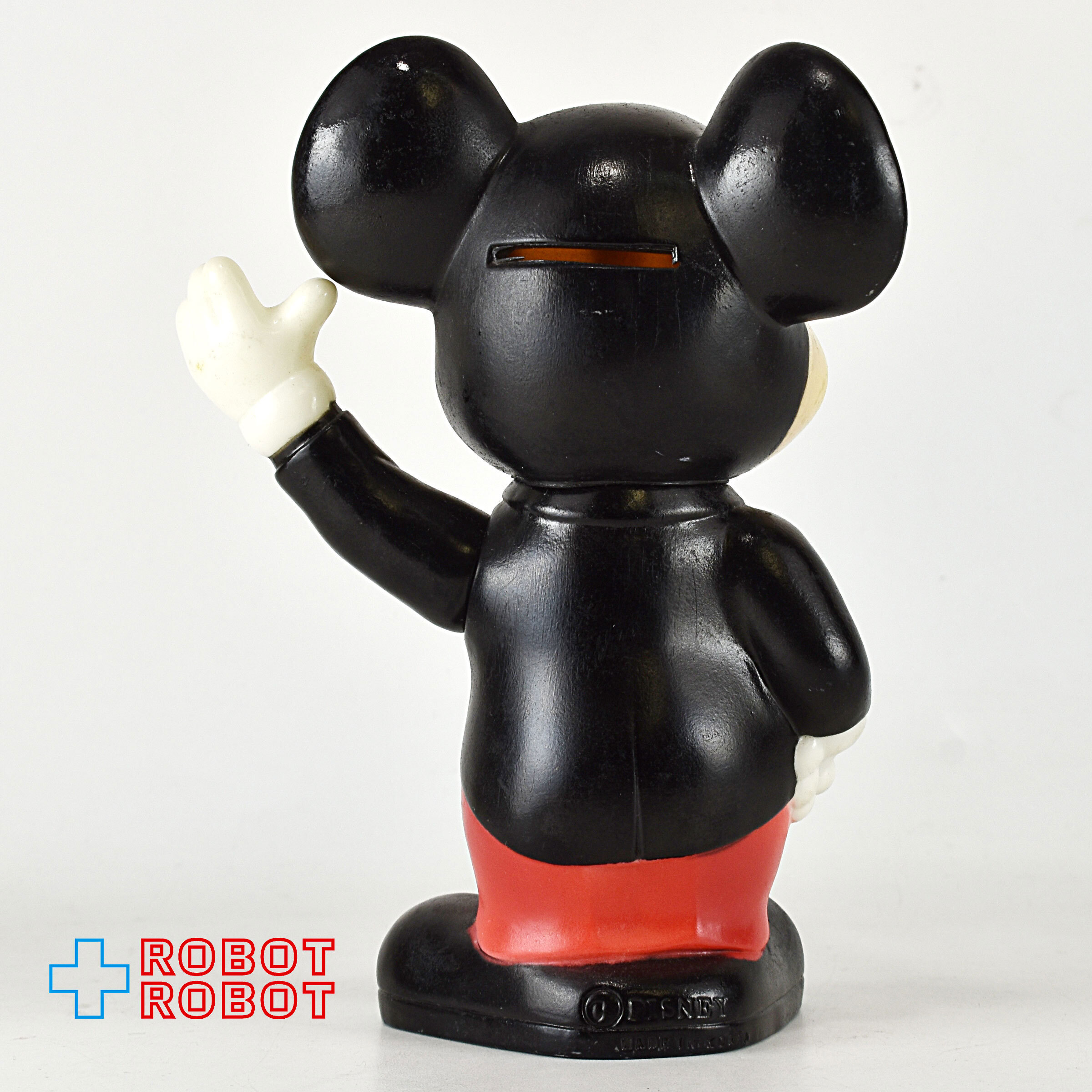 ディズニー ミッキーマウス タキシード 左手上げ ソフビ貯金箱 メイドインコリア 入荷写真