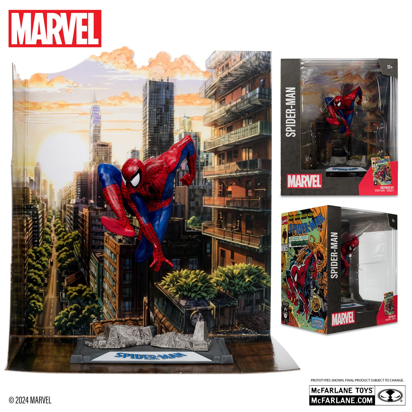 マクファーレン・トイズ マーベル シーン・フィギュア #001 スパイダーマン トッド・マクファーレン・トイズ スパイダーマン Vol.1 #6 1/10 スタチューフィギュア 未開封 入荷写真