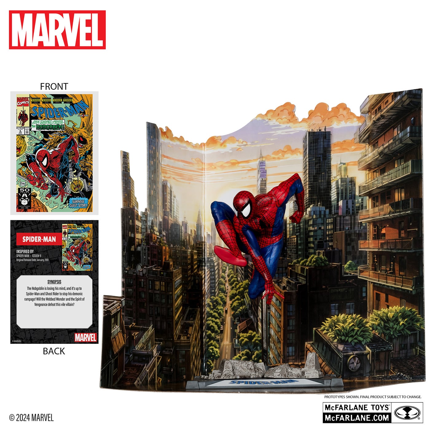 マクファーレン・トイズ マーベル シーン・フィギュア #001 スパイダーマン トッド・マクファーレン・トイズ スパイダーマン Vol.1 #6 1/10 スタチューフィギュア 未開封 入荷写真