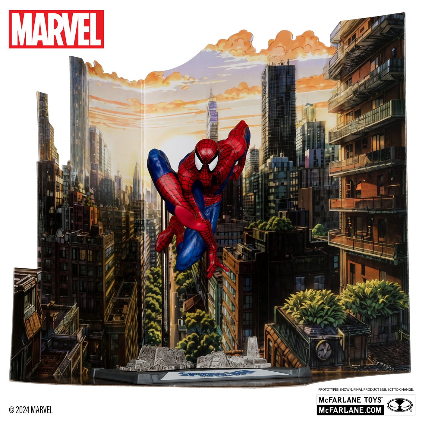 マクファーレン・トイズ マーベル シーン・フィギュア #001 スパイダーマン トッド・マクファーレン・トイズ スパイダーマン Vol.1 #6 1/10 スタチューフィギュア 未開封 入荷写真