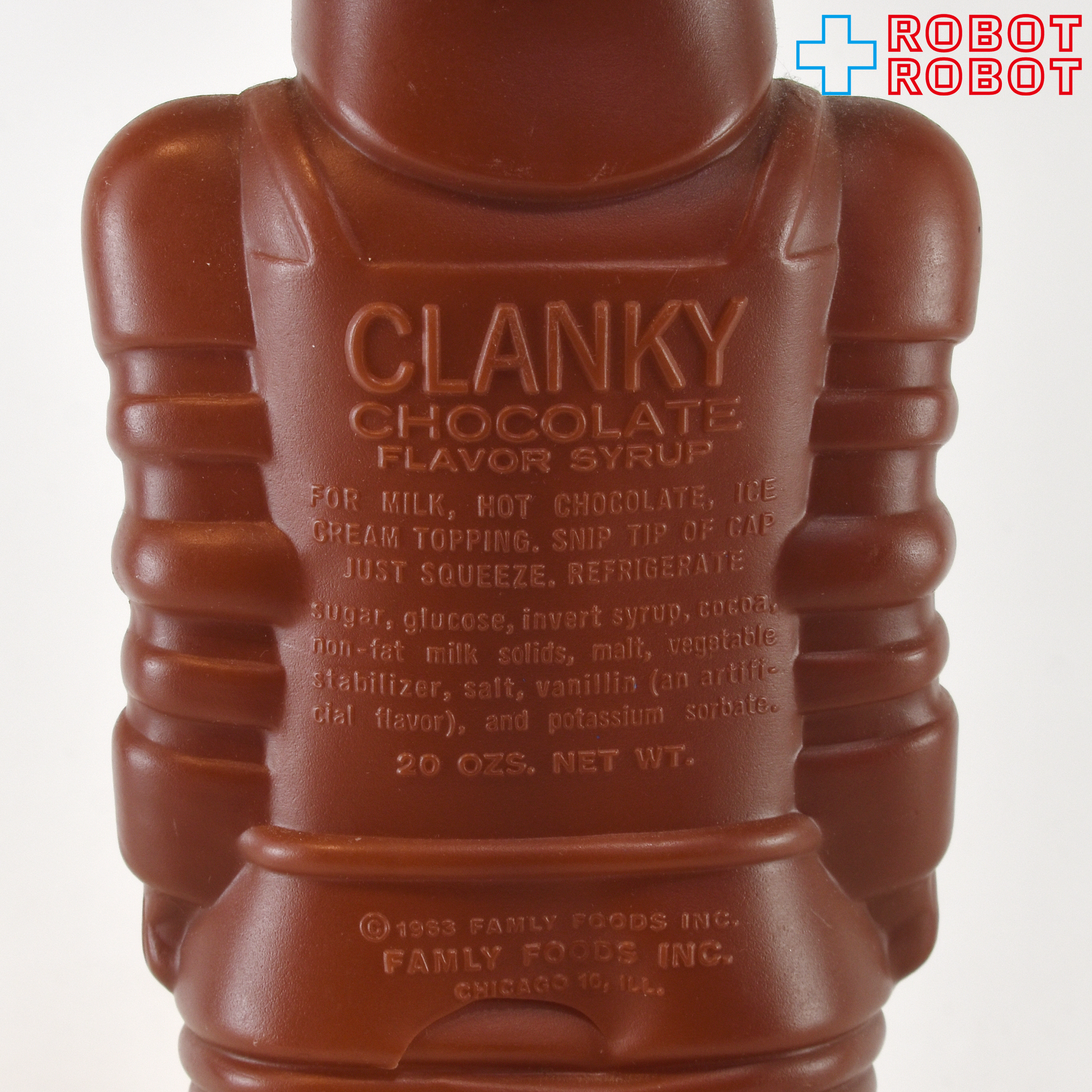 クランキー・チョコレート・フレーバー・シロップ ロボットの形のボトル ※難有り 企業物 入荷写真