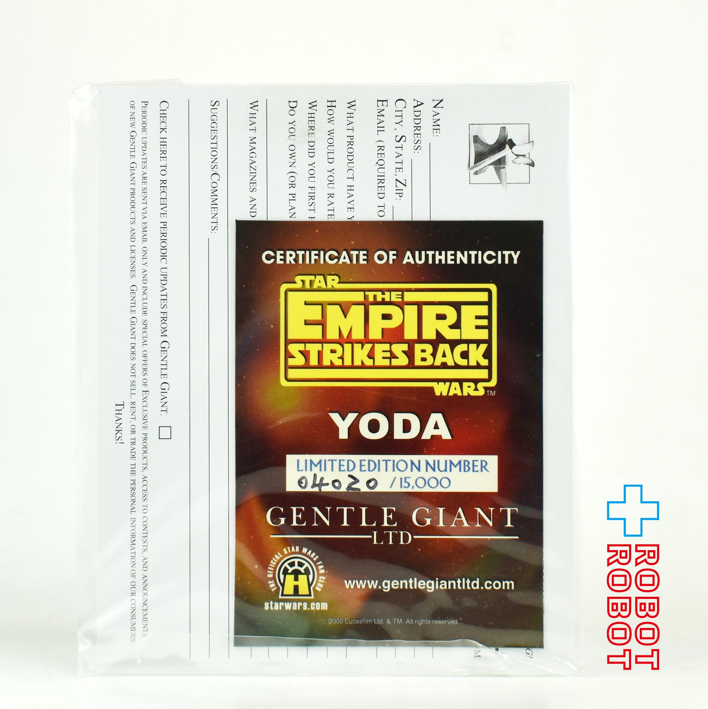 ジェントル・ジャイアント スター・ウォーズ 帝国の逆襲 ヨーダ コレクティブル バスト 箱入 入荷写真