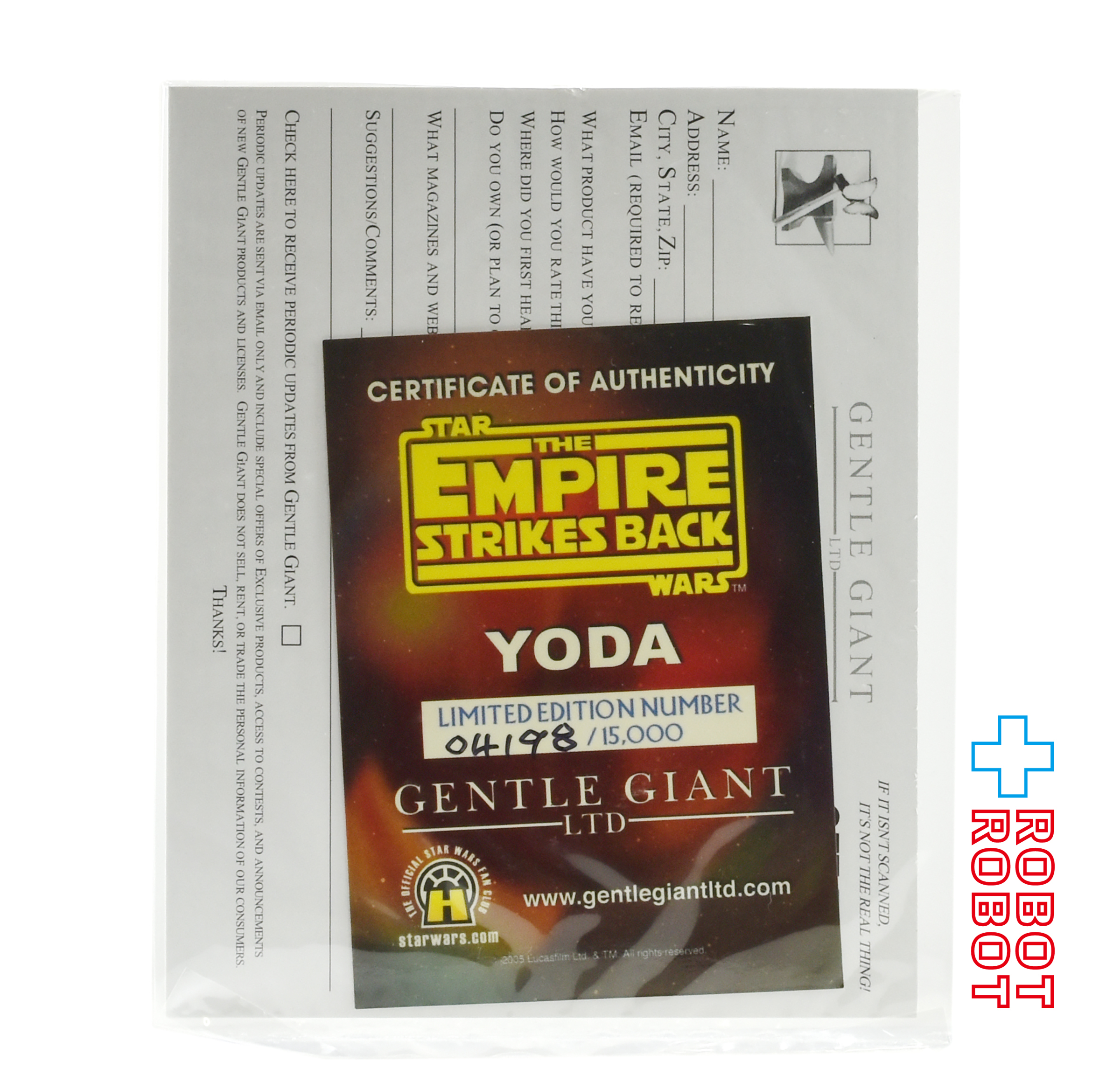 ジェントル・ジャイアント スター・ウォーズ 帝国の逆襲 ヨーダ コレクティブル バスト 箱入 入荷写真